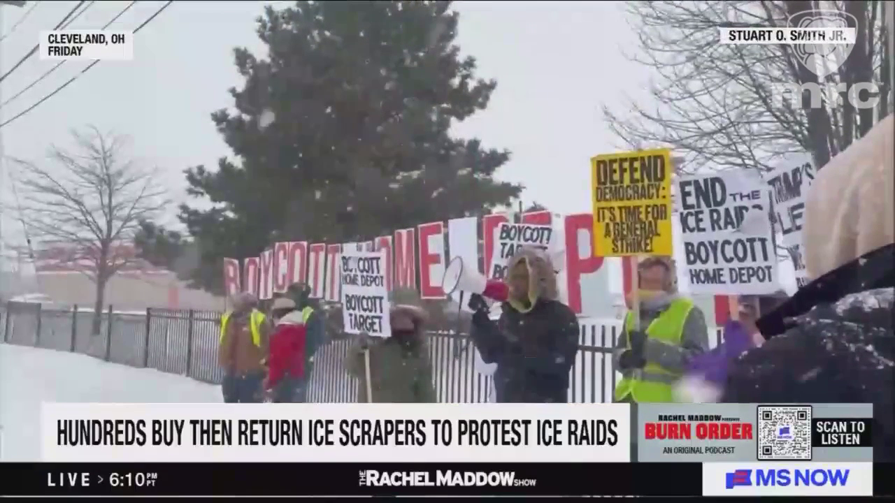 MS NOW's Maddow Cheers Anti-ICE Protesters Targeting Home Depot