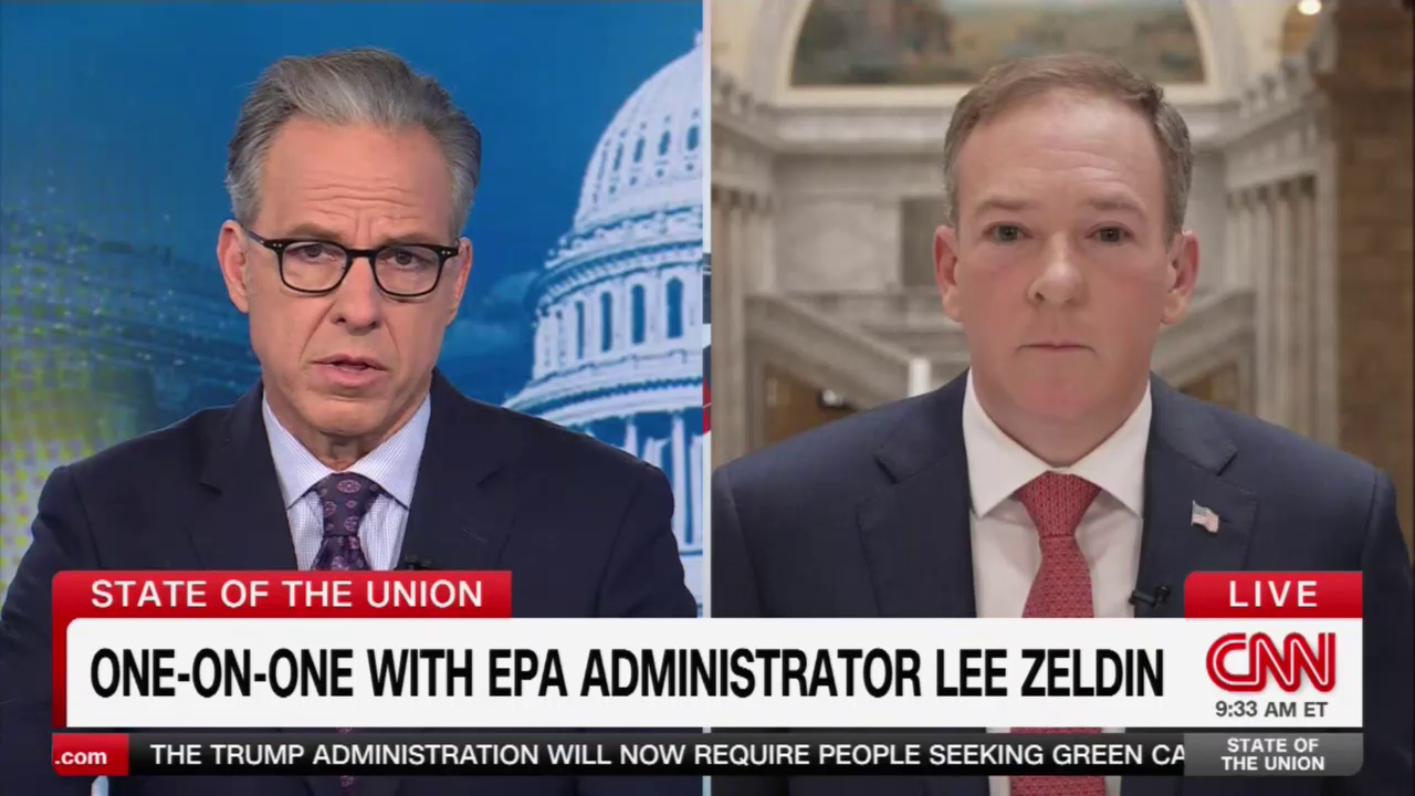 CNN's Jake Tapper Asks EPA Administrator Lee Zeldin About Potentially Dangerous Chemicals In Our Drinking Water