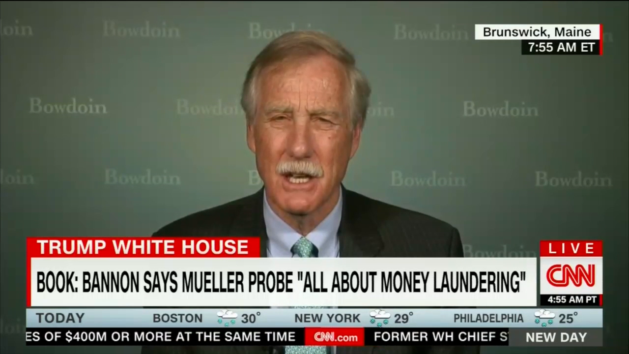 Sen. Angus King Thinks Money Laundering Is Part of Mueller’s Probe
