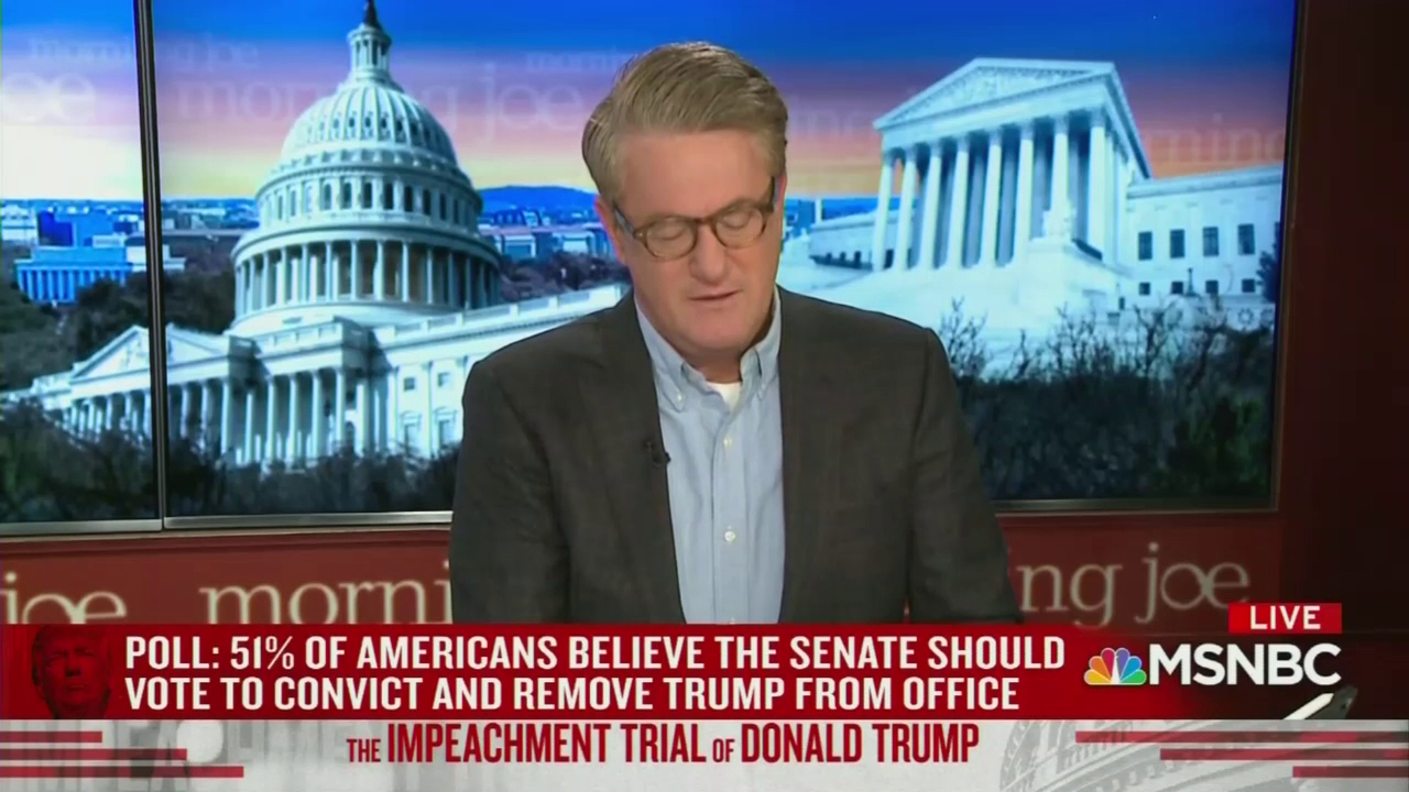 MSNBC’s Scarborough Hypes ‘Devastating” Impeachment Poll on ‘Lying’ Trump