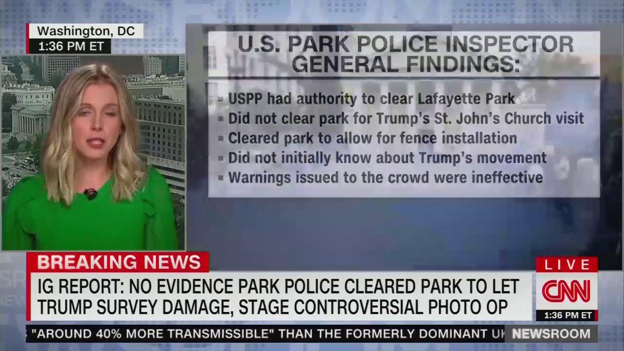 CNN's Wild Recalls Report Absolving Trump in DC Anti-Riot Actions